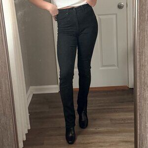 Black Split Ankle Skinny Jeans Size 27